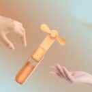 Techsuit - Mini Portable Hand Fan (HZ001) - 2000mAH, USB Rechargeable, 3 Speeds Adjustable - Orange - Image 2