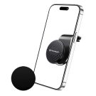 Techsuit - Car Holder AirGrip (S8) - Waterfall-Shaped, Magnetic N52 Secure Grip, for Air Vent, Clamp Grip - Black / Silver - Image 2